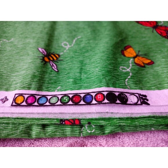 Vintage Fabric Traditions 1996 Green, Bugs Insects Cotton Fabric 43"x62" 1.7yds - Picture 4 of 5